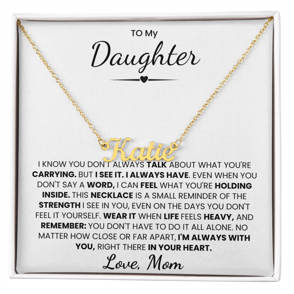 To My Daughter Custom Name Necklace from Mom.