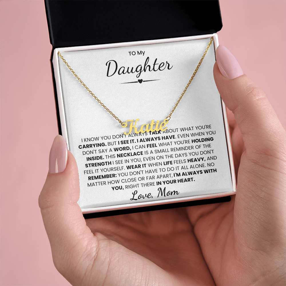 To My Daughter Custom Name Necklace from Mom.