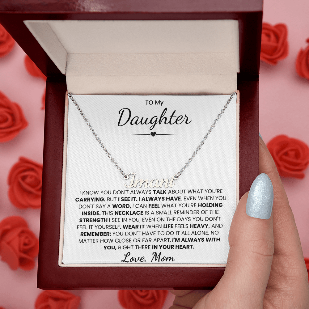 To My Daughter Custom Name Necklace from Mom.