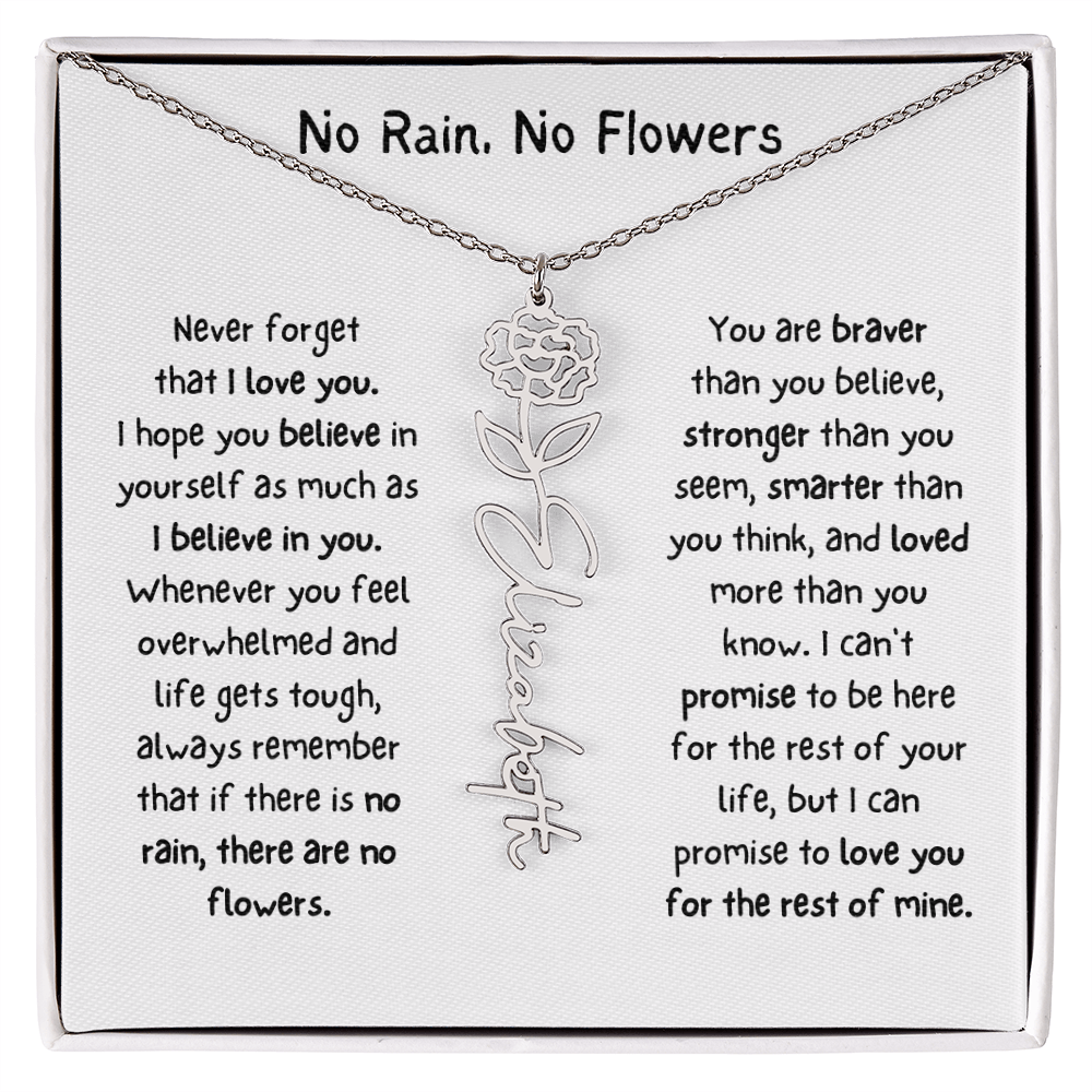 Personalized Name Birth Flower Necklace. (Limited Edition)