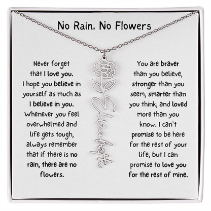 Personalized Name Birth Flower Necklace. (Limited Edition)