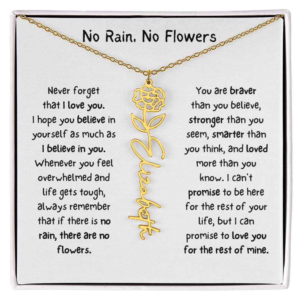 Personalized Name Birth Flower Necklace. (Limited Edition)