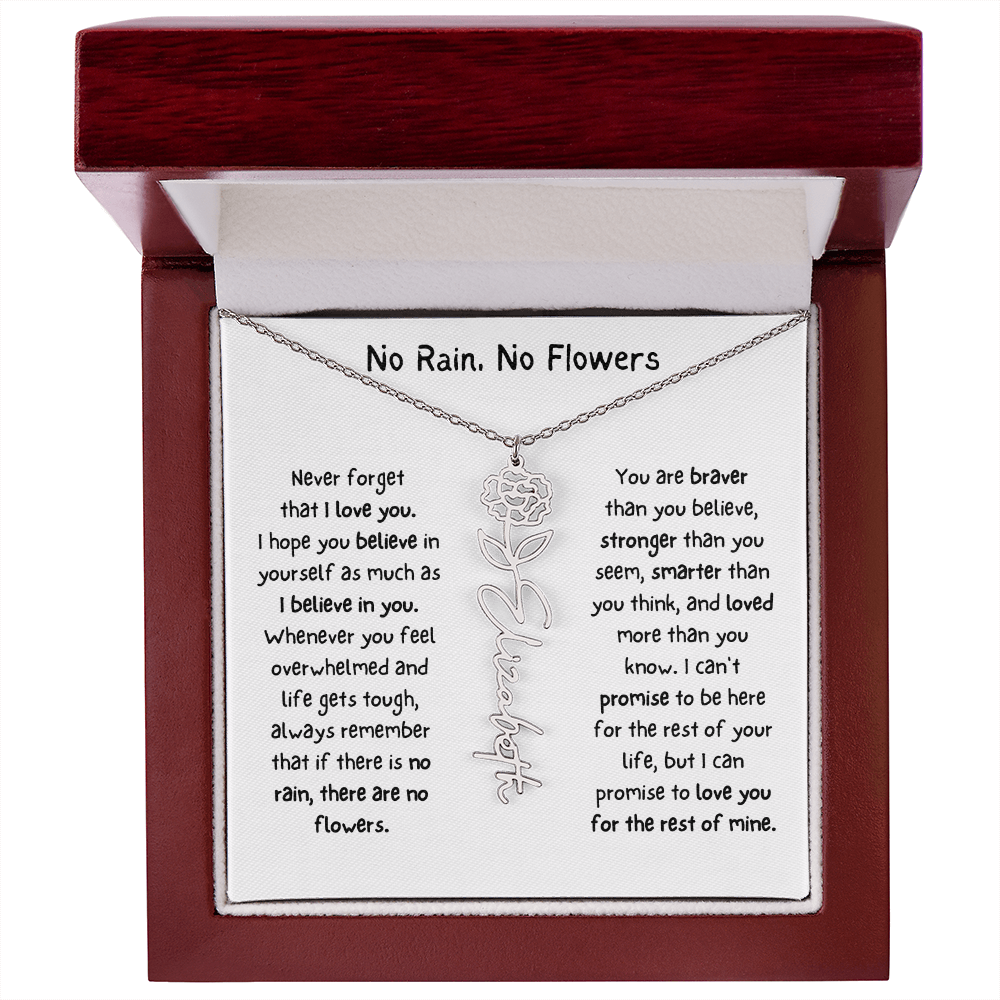 Personalized Name Birth Flower Necklace. (Limited Edition)