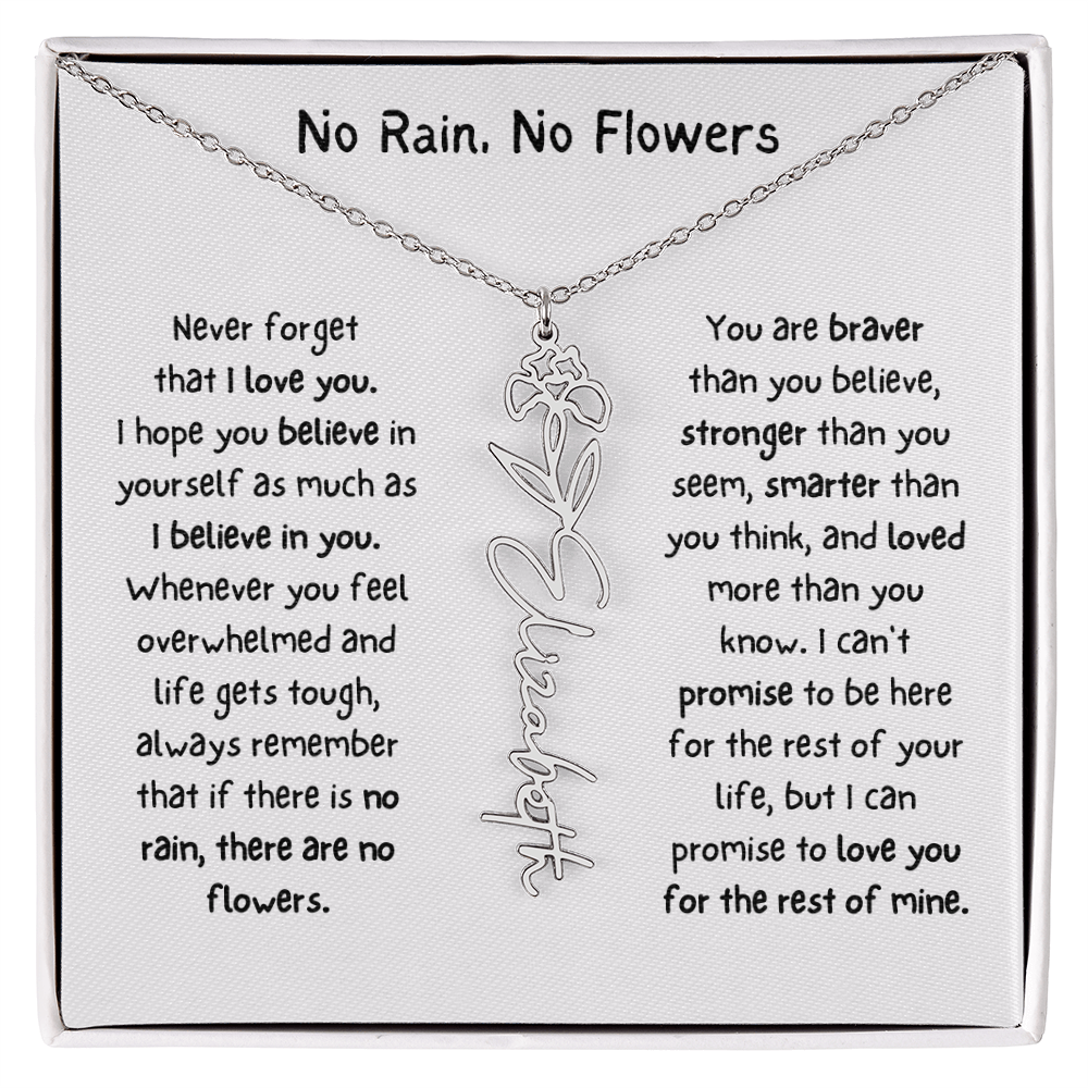Personalized Name Birth Flower Necklace. (Limited Edition)