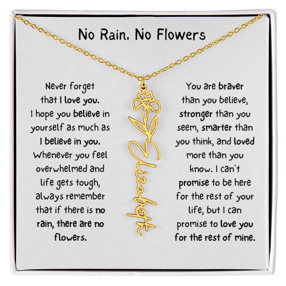 Personalized Name Birth Flower Necklace. (Limited Edition)