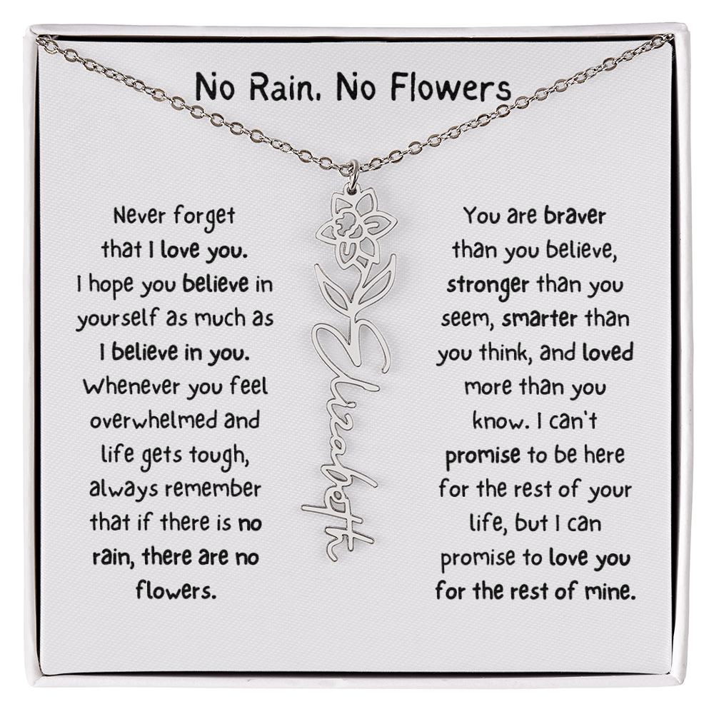 Personalized Name Birth Flower Necklace. (Limited Edition)