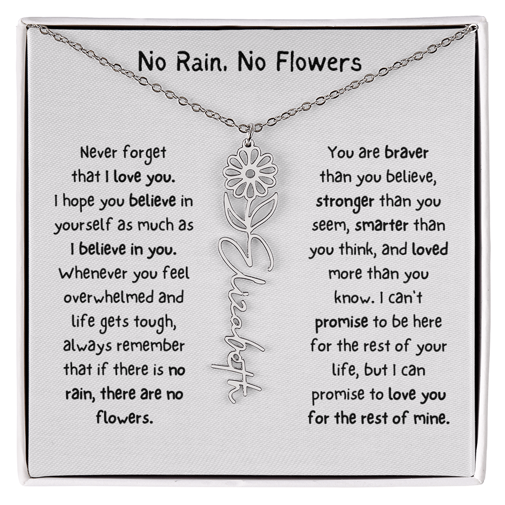 Personalized Name Birth Flower Necklace. (Limited Edition)