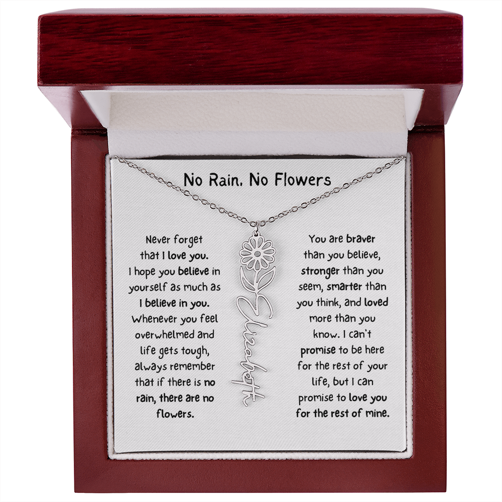 Personalized Name Birth Flower Necklace. (Limited Edition)