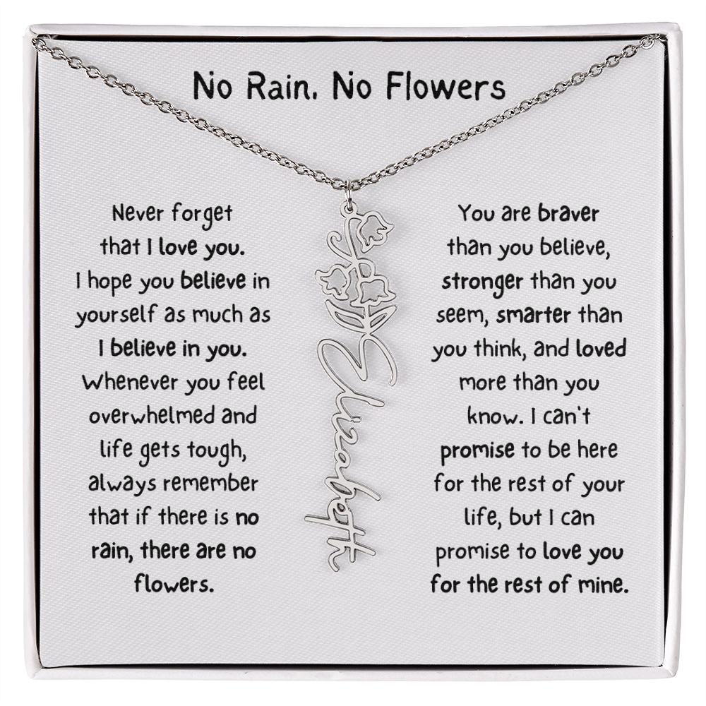 Personalized Name Birth Flower Necklace. (Limited Edition)