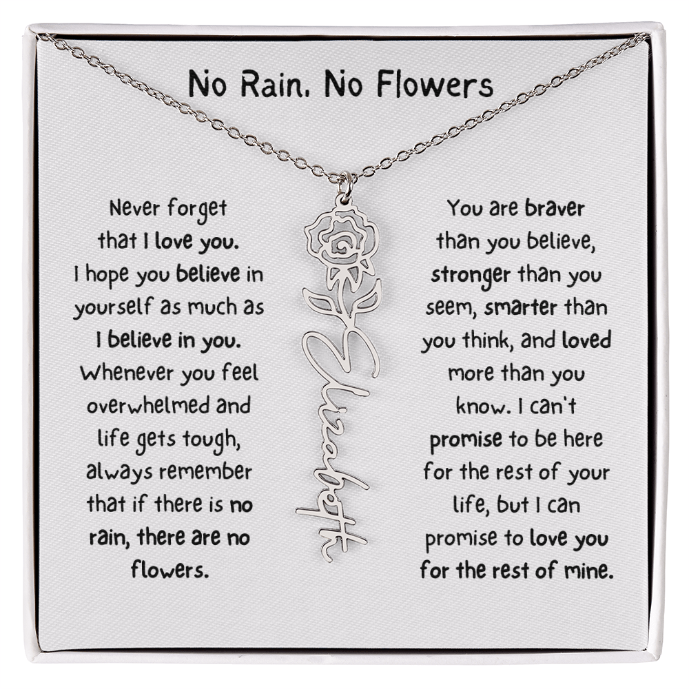 Personalized Name Birth Flower Necklace. (Limited Edition)