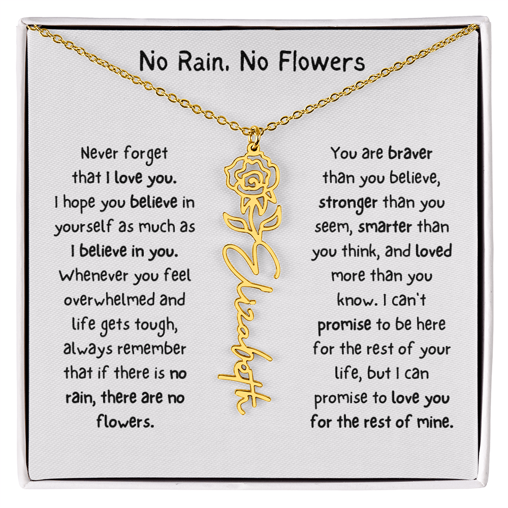Personalized Name Birth Flower Necklace. (Limited Edition)