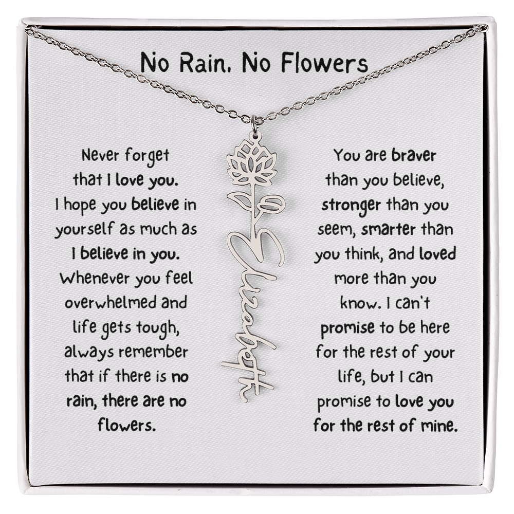 Personalized Name Birth Flower Necklace. (Limited Edition)