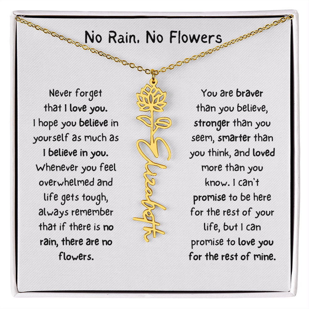Personalized Name Birth Flower Necklace. (Limited Edition)