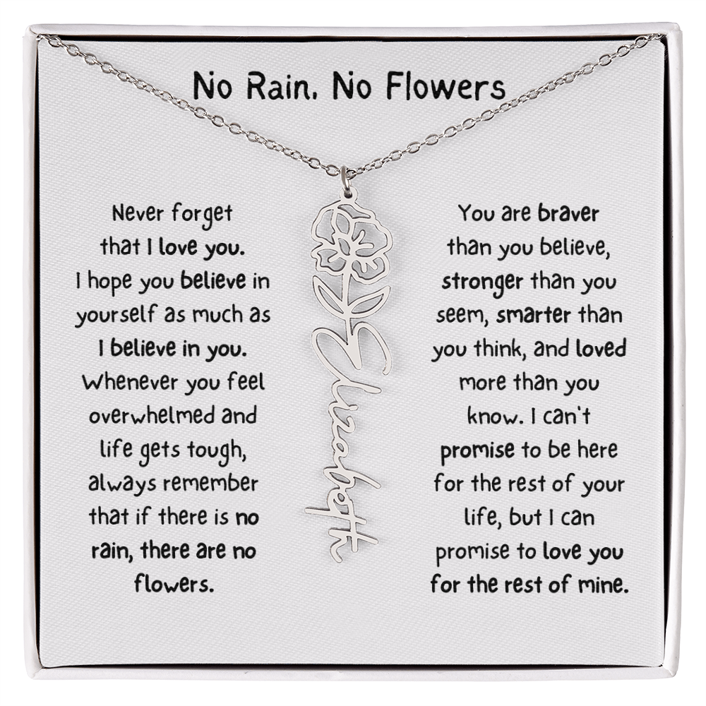 Personalized Name Birth Flower Necklace. (Limited Edition)