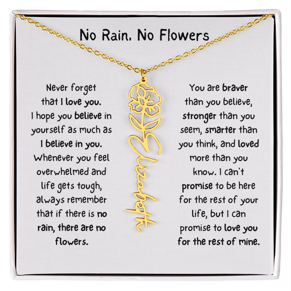 Personalized Name Birth Flower Necklace. (Limited Edition)