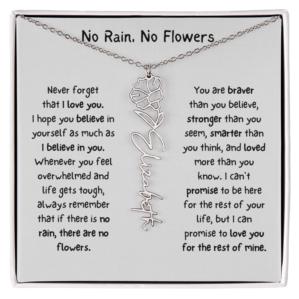 Personalized Name Birth Flower Necklace. (Limited Edition)