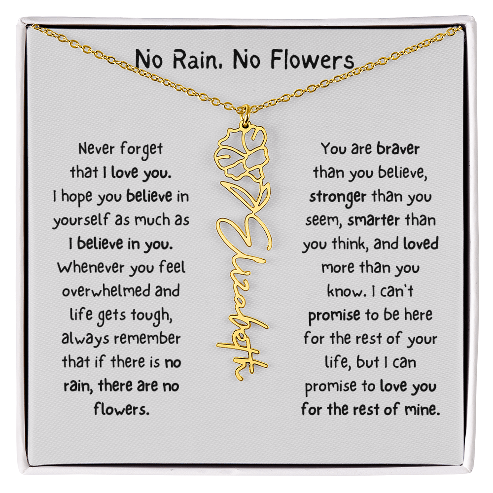 Personalized Name Birth Flower Necklace. (Limited Edition)