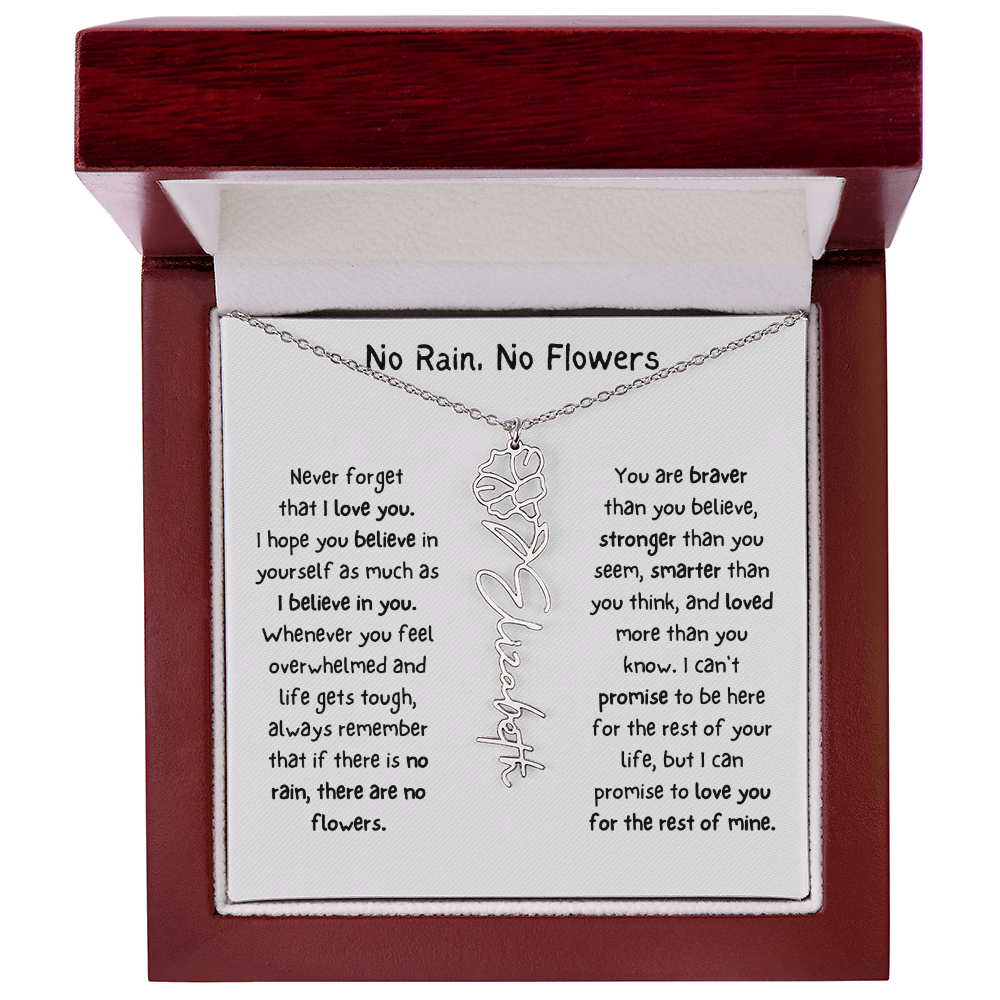 Personalized Name Birth Flower Necklace. (Limited Edition)