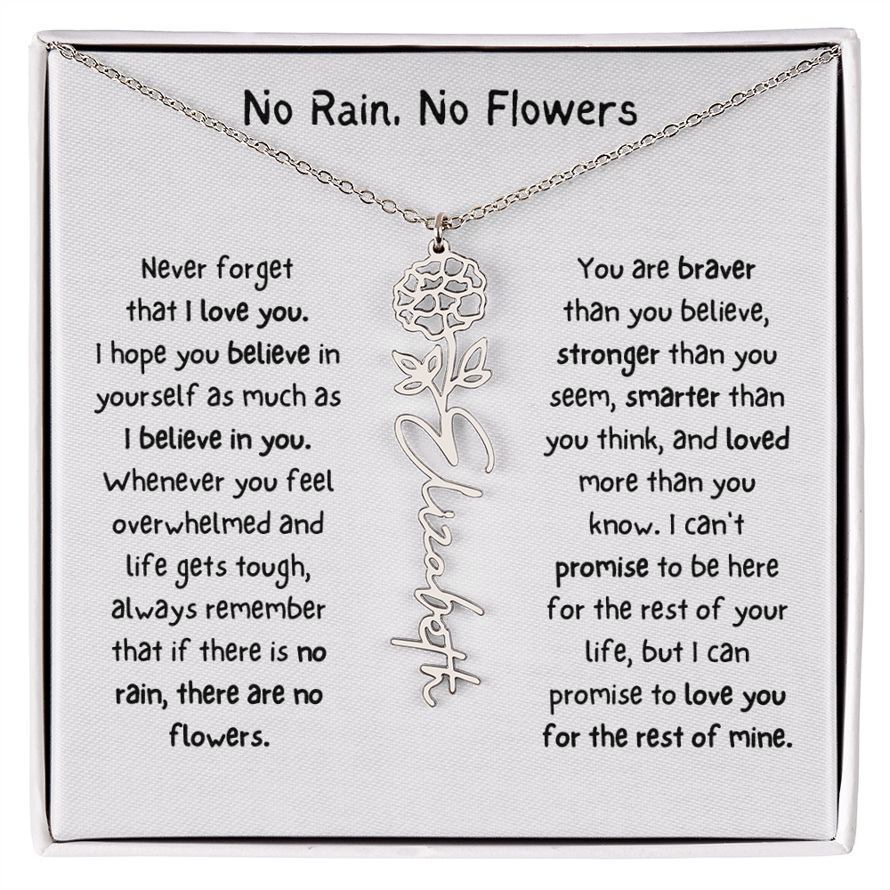 Personalized Name Birth Flower Necklace. (Limited Edition)