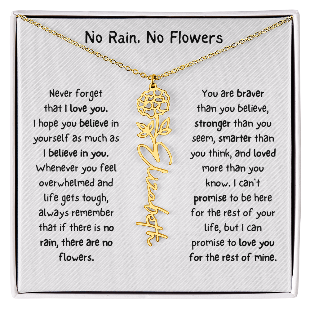 Personalized Name Birth Flower Necklace. (Limited Edition)