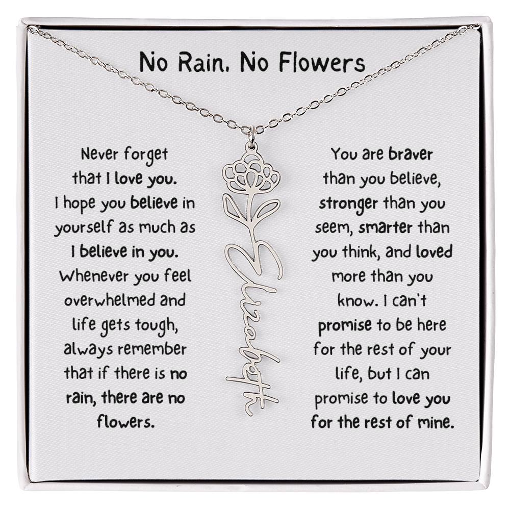 Personalized Name Birth Flower Necklace. (Limited Edition)