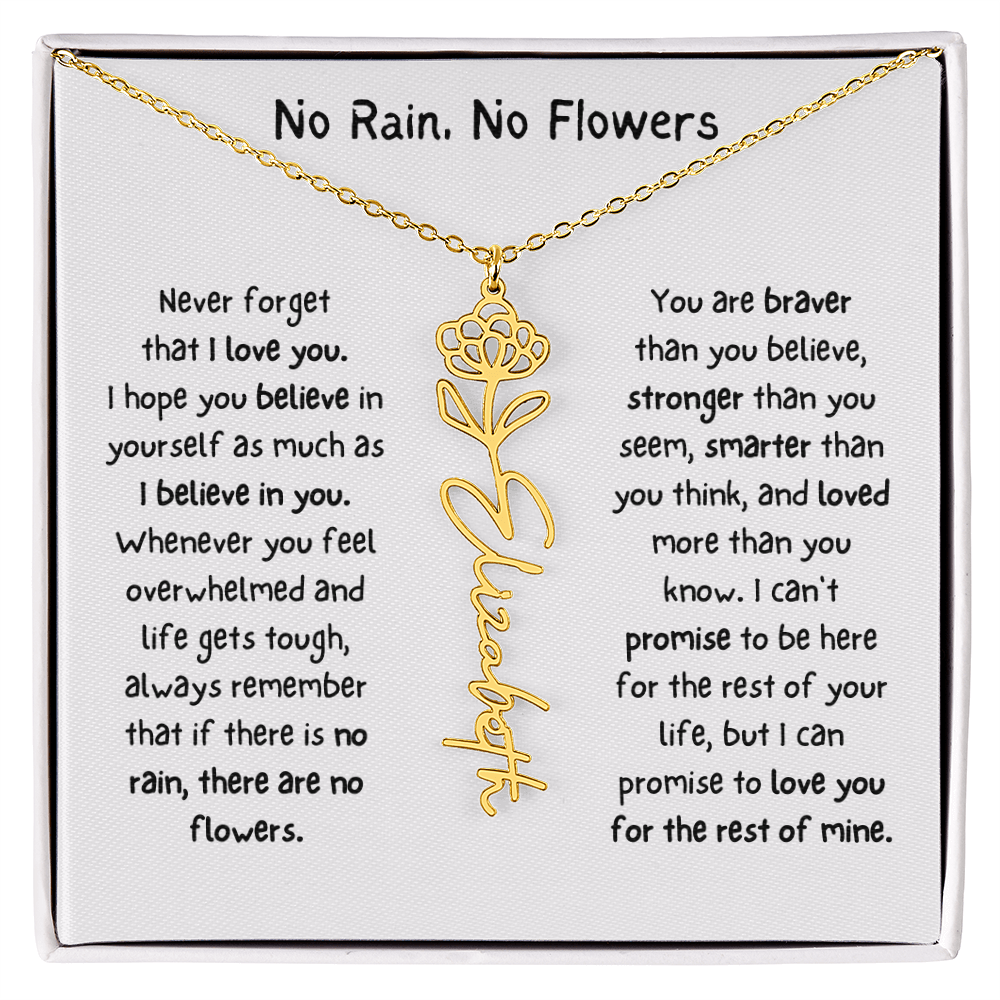 Personalized Name Birth Flower Necklace. (Limited Edition)