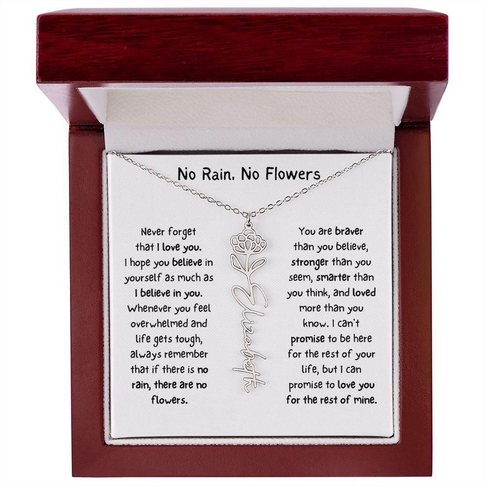 Personalized Name Birth Flower Necklace. (Limited Edition)
