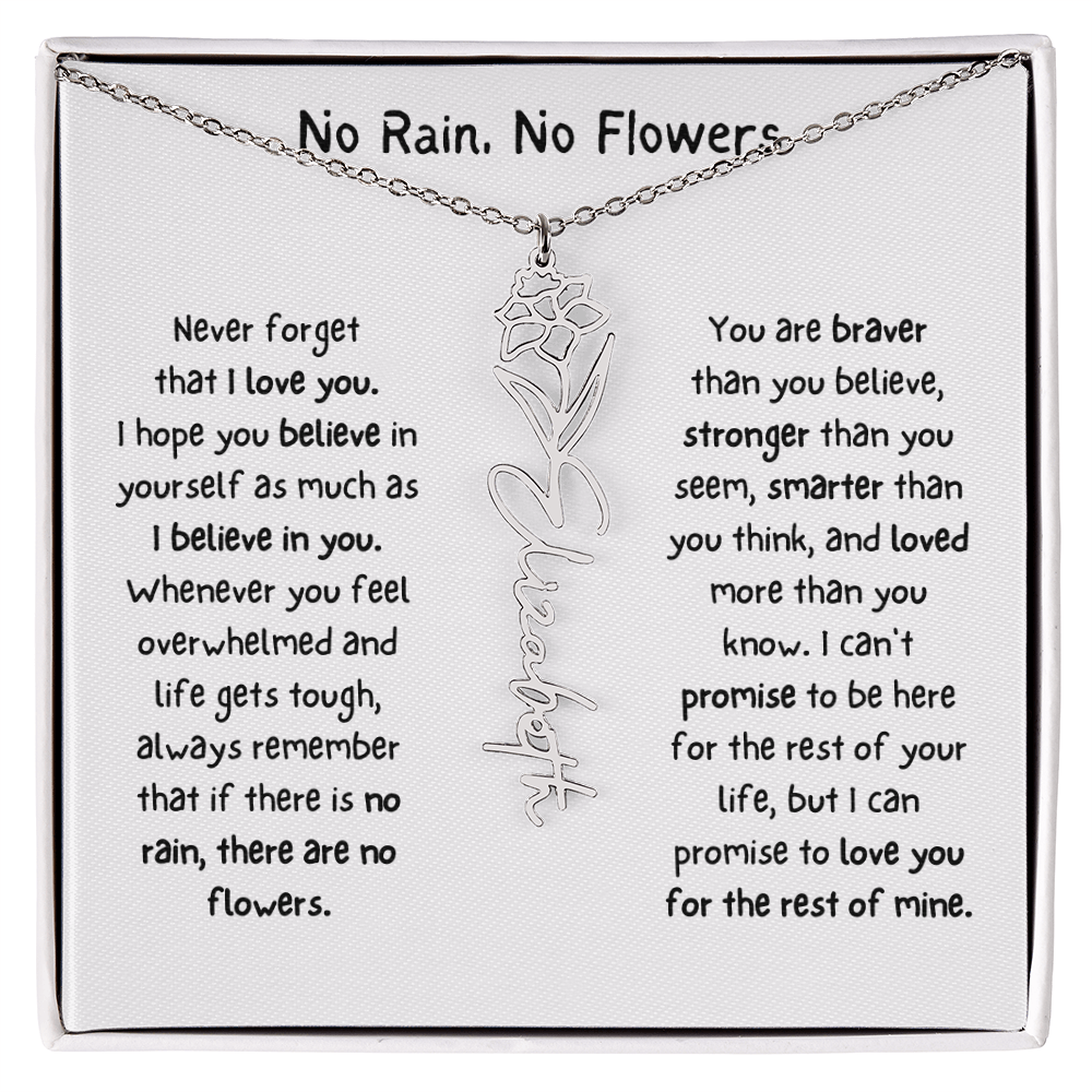 Personalized Name Birth Flower Necklace. (Limited Edition)
