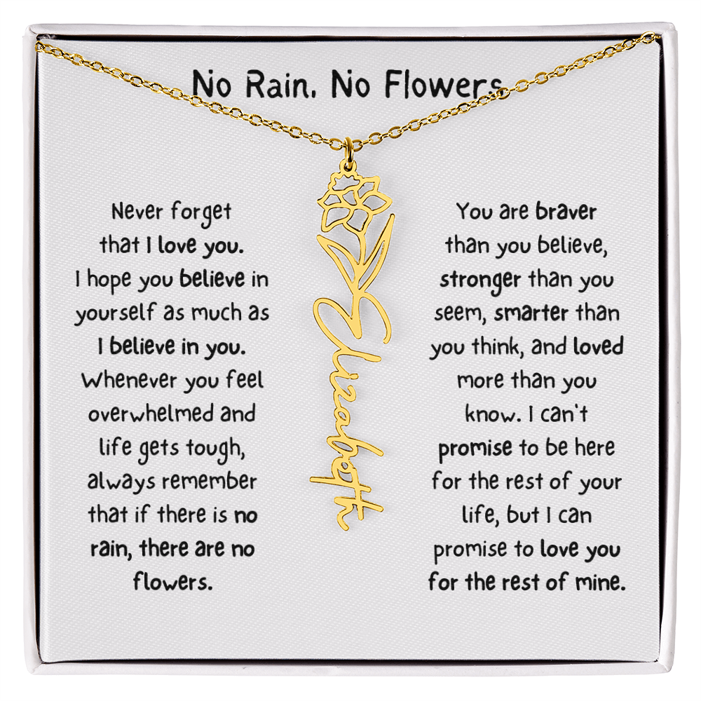 Personalized Name Birth Flower Necklace. (Limited Edition)