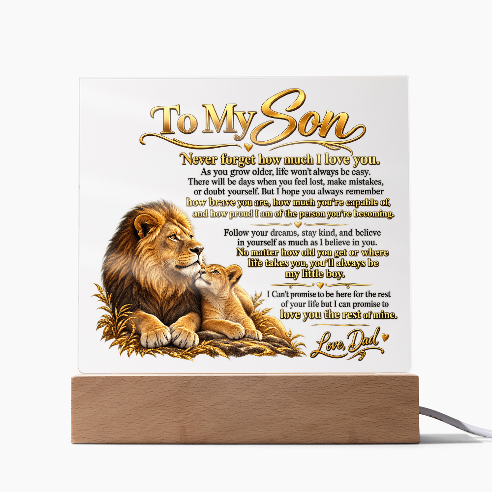 To My Son, Acrylic Plaque from Dad.