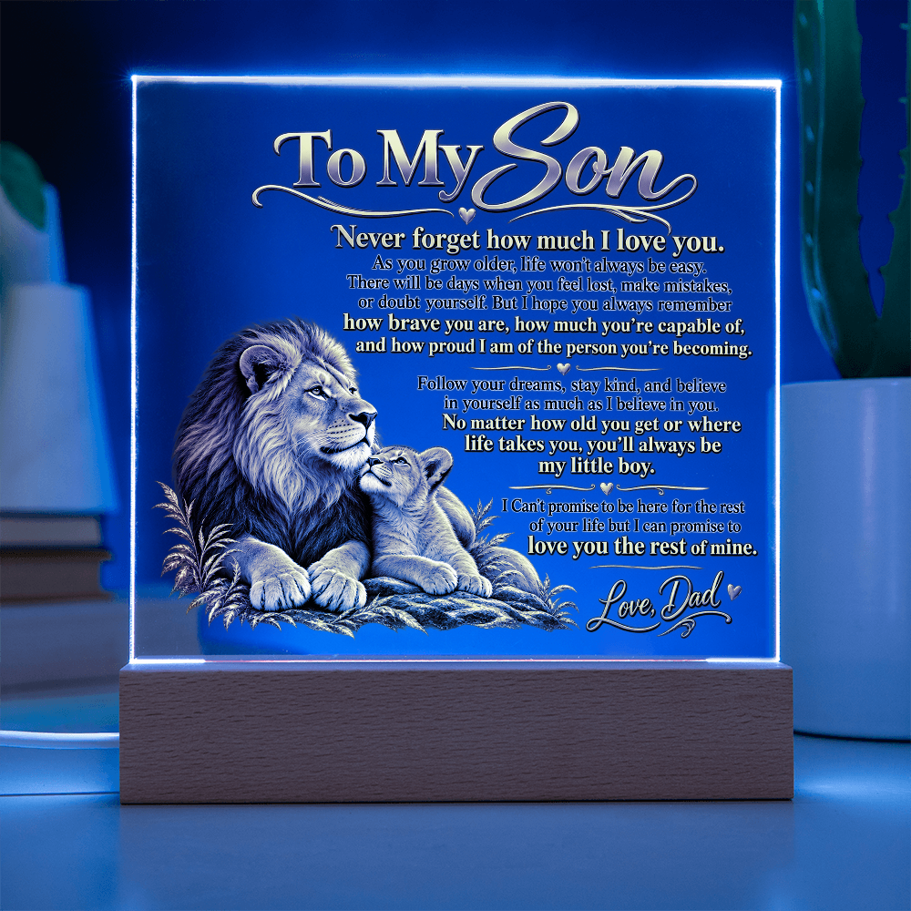 To My Son, Acrylic Plaque from Dad.