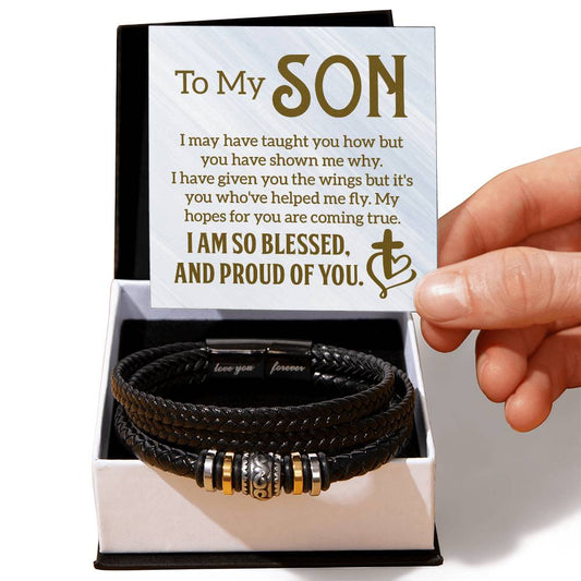 To My Son  Men's "Love You Forever" Bracelet