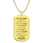To My Son Engraved Dog Tag Necklace.