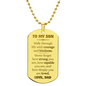 To My Son Engraved Dog Tag Necklace.