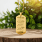 To My Son Engraved Dog Tag Necklace.