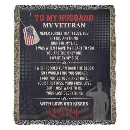 To My Veteran Heirloom Artwork Woven Blanket.