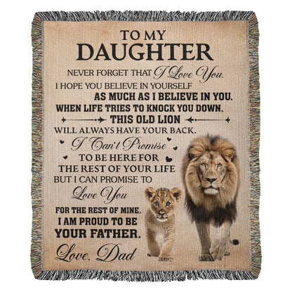 To My Daughter |  Heirloom Artwork Woven Blanket.