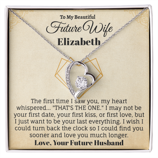 To My Beautiful Future Wife Personalized Name Necklace.