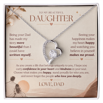 To My Beautiful Daughter Necklace Set From Dad.