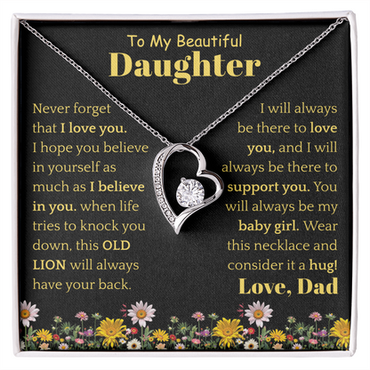 To My Beautiful Daughter Necklace from Dad.