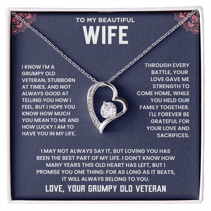 To My Beautiful Wife Necklace form American Veteran.