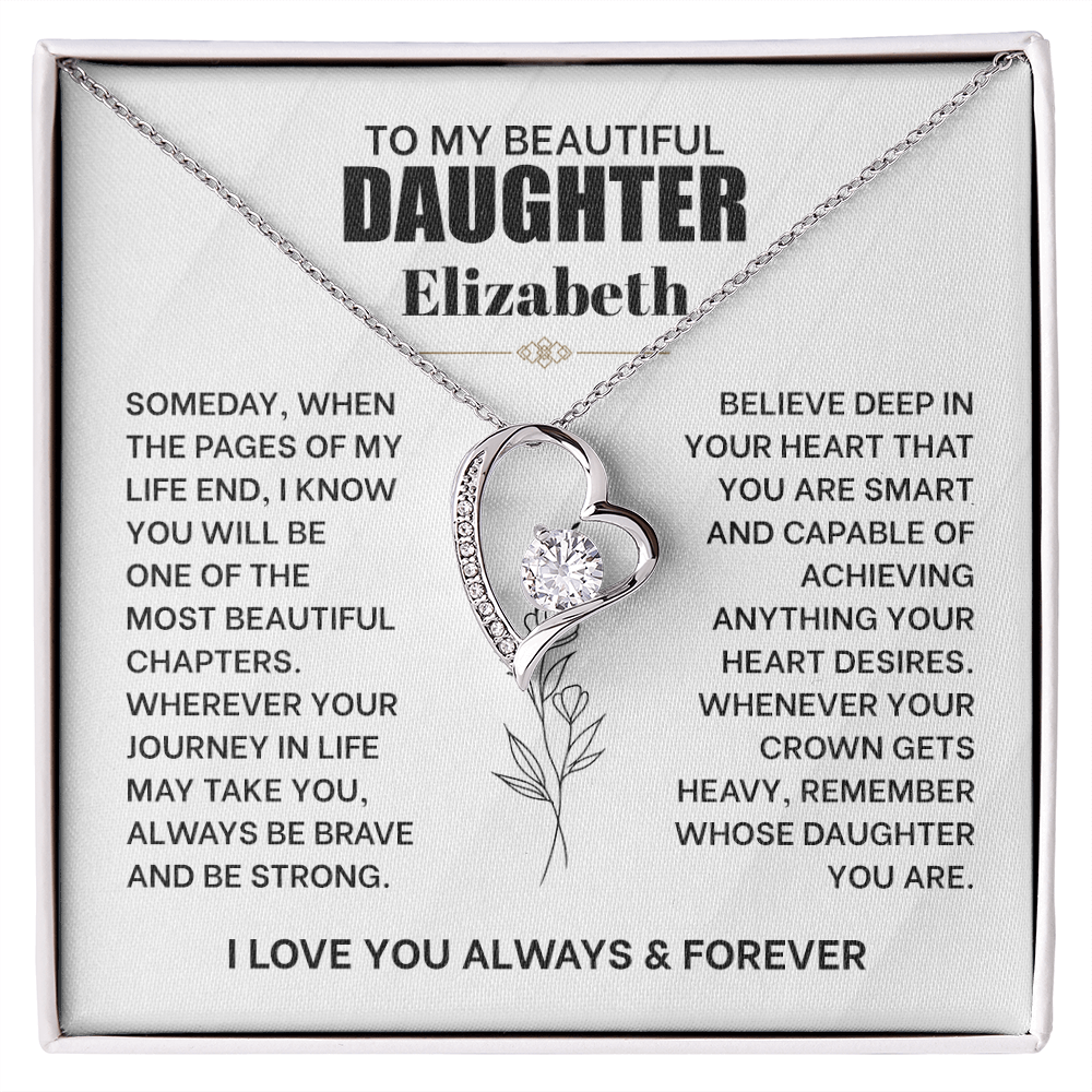 To My Beautiful Daughter Personalized Forever Love Necklace.