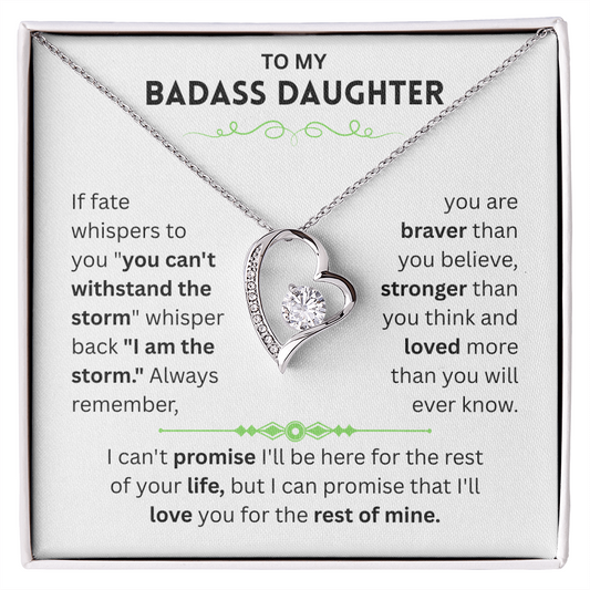To My Badass Daughter Necklace.