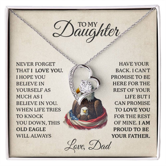 To My Daughter Necklace gift from Veteran Dad.