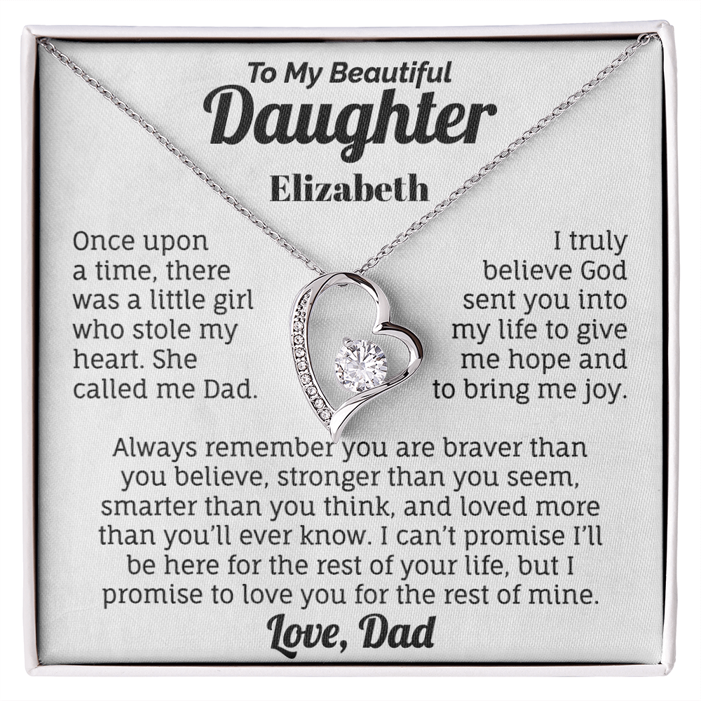 To My Beautiful Daughter Personalized Necklace.
