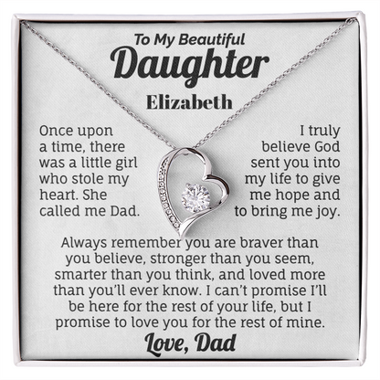 To My Beautiful Daughter Personalized Necklace.