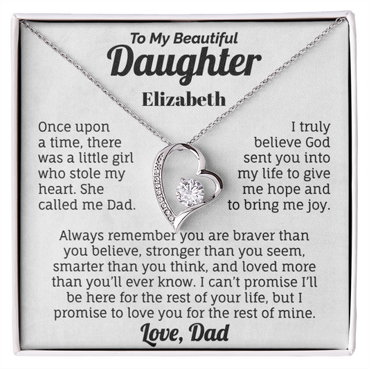 To My Beautiful Daughter Personalized Necklace.