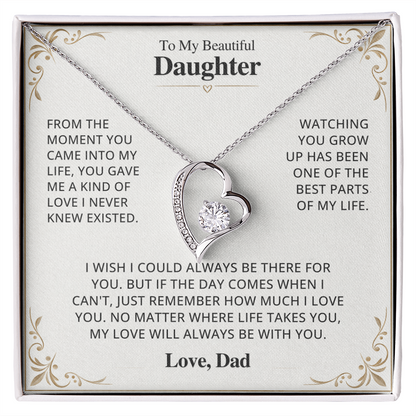 To My Daughter Necklace Set from Dad.
