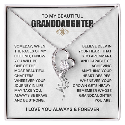 To My Beautiful Granddaughter Necklace.