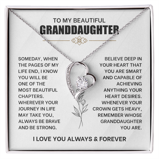 To My Beautiful Granddaughter Necklace.